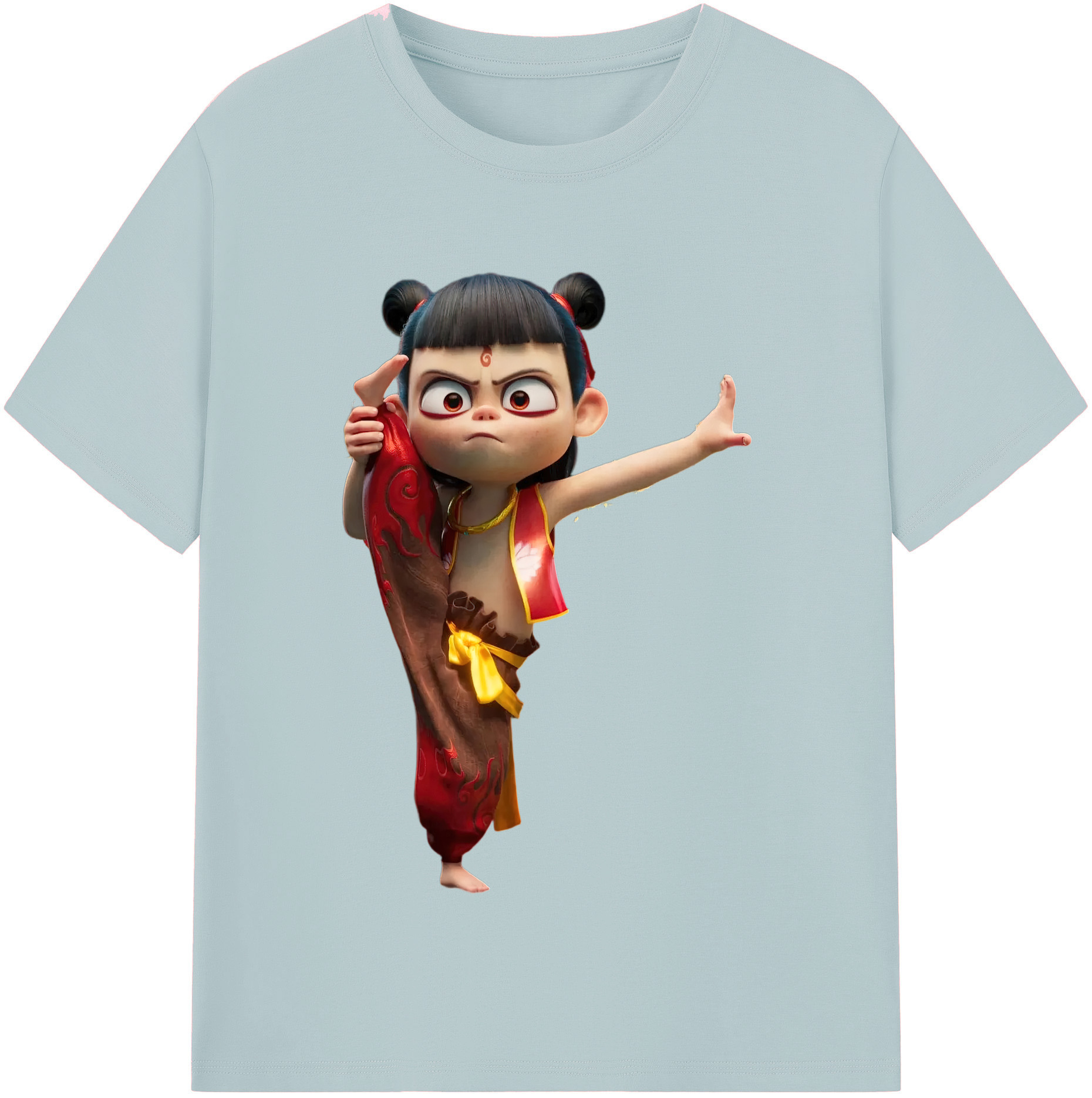 （画像用） Ne Zha 2 ナタ 魔童の大暴れ 綿100％半袖Tシャツ（フロントプリント）